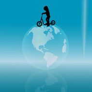 Vector silhouette of a little girl N8