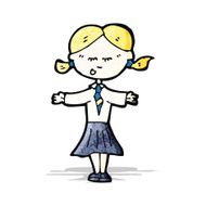 cartoon blond school kid