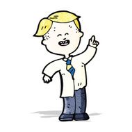 cartoon blond school kid N2