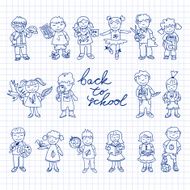 Set of carton doodle kids