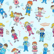 Seamless of back to school kids