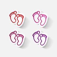 Paper clipped sticker Footprint symbol N6