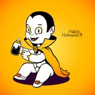 Cute baby vampire Dracula young nipple bottle with fresh blood N2