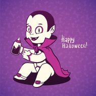 Cute baby vampire Dracula young nipple bottle with fresh blood N5