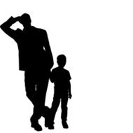 Vector silhouette of a family N39