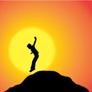 Vector silhouette of boy N34