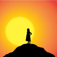 Vector silhouette of girl N45