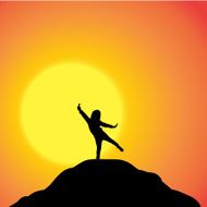 Vector silhouette of girl N47