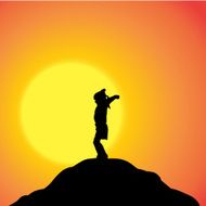 Vector silhouette of girl N48