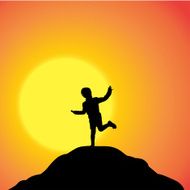 Vector silhouette of girl N49