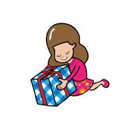 Girl and gigt box