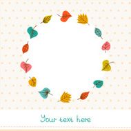 Romantic vintage frame with autumn leaves