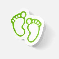 Paper clipped sticker Footprint symbol N7