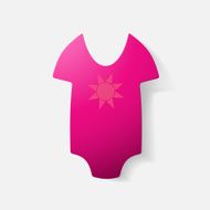Paper clipped sticker baby bodysuit N2