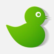 Paper clipped sticker baby duck N2