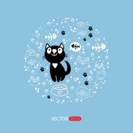 Illustration with cat