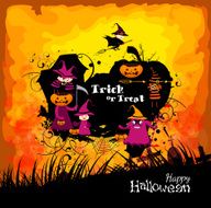Halloween with children trick or treating