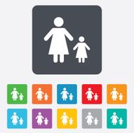 One-parent family with one child sign icon N16