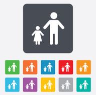 One-parent family with one child sign icon N17