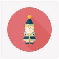 Christmas boy flat icon with long shadow eps10 N19