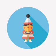Christmas boy flat icon with long shadow eps10 N21