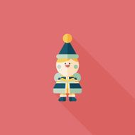 Christmas boy flat icon with long shadow eps10 N23