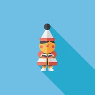 Christmas boy flat icon with long shadow eps10 N24