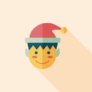 Christmas boy flat icon with long shadow eps10 N29