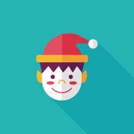 Christmas boy flat icon with long shadow eps10 N30