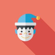 Christmas boy flat icon with long shadow eps10 N31