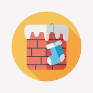 Christmas stocking flat icon with long shadow eps10 N16