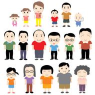 china family vector