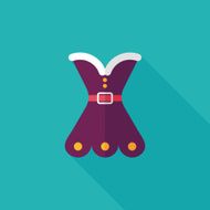 Christmas costume flat icon with long shadow eps10 N10