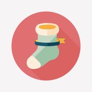 Christmas stocking flat icon with long shadow eps10 N22