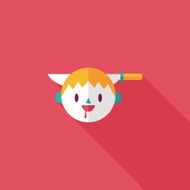 Halloween boy flat icon with long shadow eps10 N14