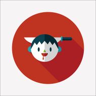 Halloween boy flat icon with long shadow eps10 N15