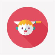 Halloween boy flat icon with long shadow eps10 N17