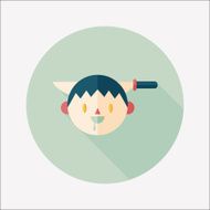 Halloween boy flat icon with long shadow eps10 N18