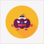 Pumpkin costume flat icon with long shadow eps10 N20