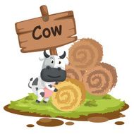 animal alphabet letter C for cow