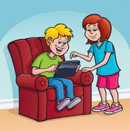Boy and Girl Using A Digital Tablet