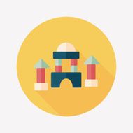 brick house flat icon with long shadow N56