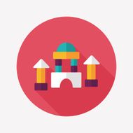 brick house flat icon with long shadow N57