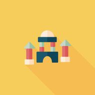 brick house flat icon with long shadow N58