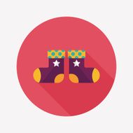 Christmas stocking flat icon with long shadow EPS 10 N19
