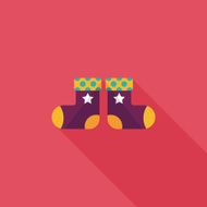Christmas stocking flat icon with long shadow EPS 10 N21