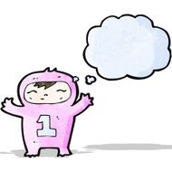 cartoon baby with thought bubble N2