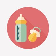 Baby bottle flat icon with long shadow EPS 10 N57