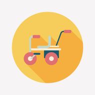 Kids Tricycle flat icon with long shadow eps10 N16