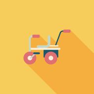 Kids Tricycle flat icon with long shadow eps10 N18